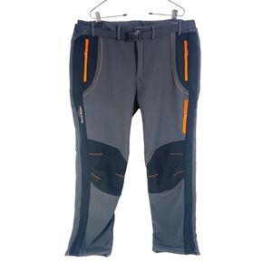 Summitskin Bombshell Men's 38x30 Gray Fleece Lined Softshell Hiking Pants Belted